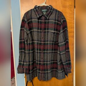 Ralph Lauren Multicolor Plaid Wool Jacket in Gray, Burgundy & Navy